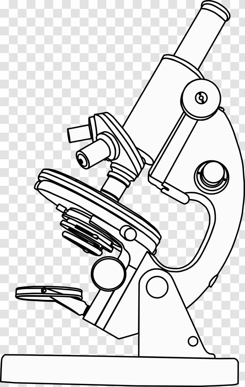 Optical Microscope Black And White Clip Art - Coloring Book Transparent PNG