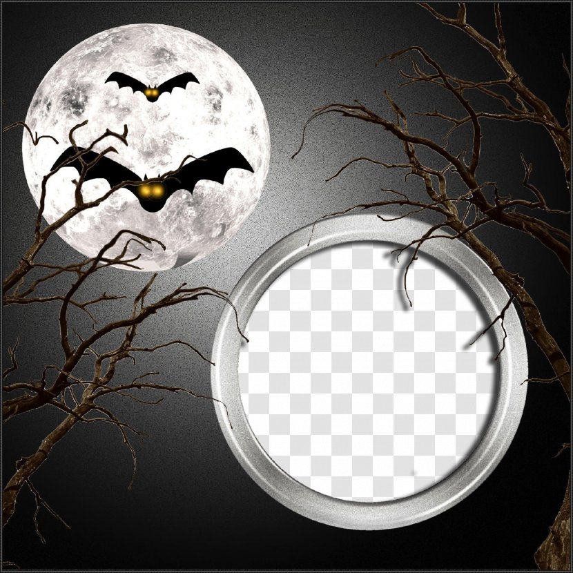 Halloween Picture Frame Wallpaper - Bat - Round Transparent PNG