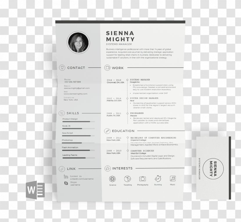 Brand Technology - Minimalist Resume Transparent PNG