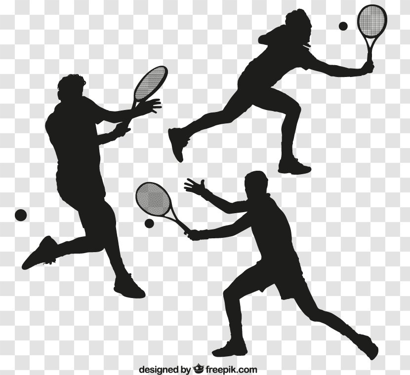 Tennis Player Silhouette Racket - Sport - Figures Vector Material Download Transparent PNG