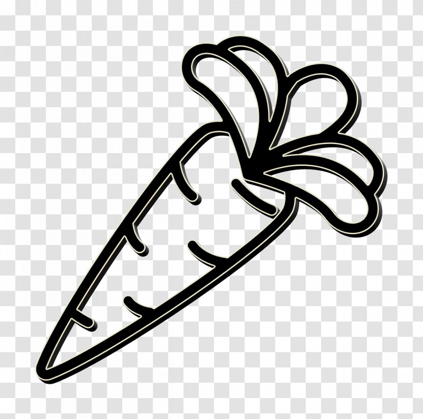 Gastronomy Icon Carrot - Line Art - Symbol Blackandwhite Transparent PNG