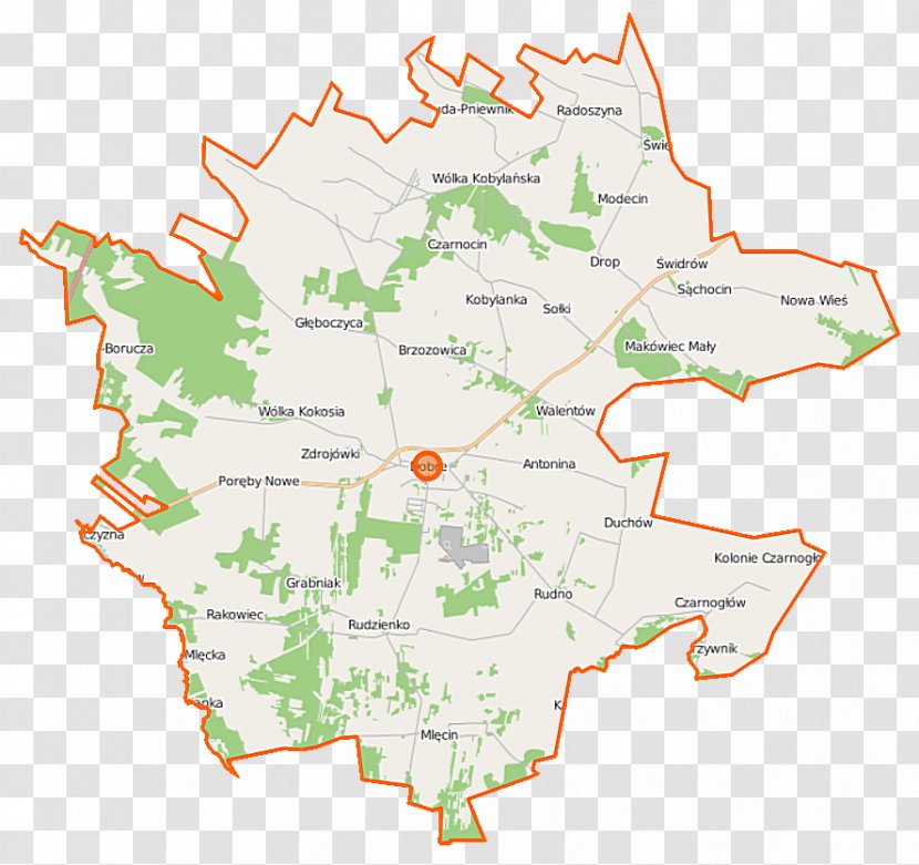 Rudno, Mińsk County Gmina Dębe Wielkie Kałuszyn Mazowiecki Kołbiel - Masovian Voivodeship - Map Transparent PNG