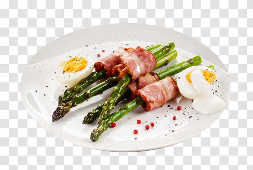 Bacon Asparagus Fried Egg Barbecue Wrap - Recipe - Beef Cabbage Cuisine Transparent PNG