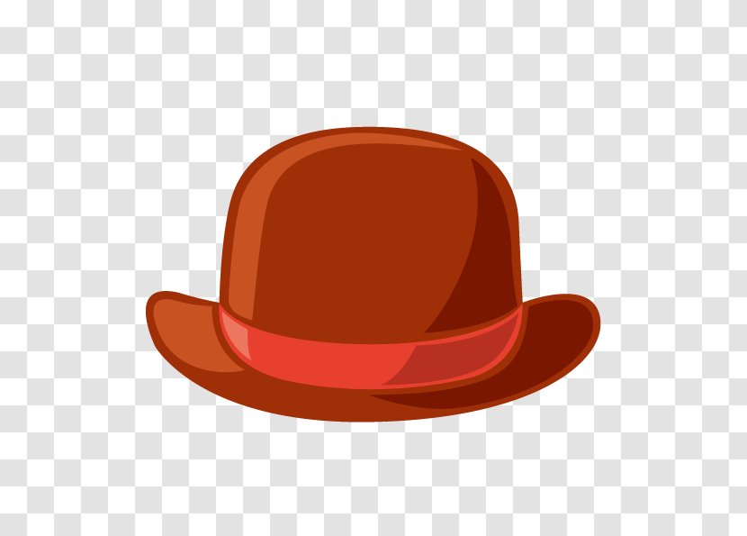 Fedora Straw Hat - Headgear - Vector Cartoon Painted Brown Transparent PNG