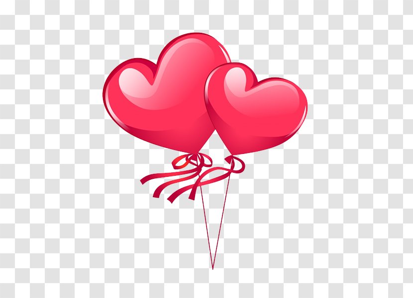 Balloon Love Heart - Silhouette - Two Balloons Transparent PNG
