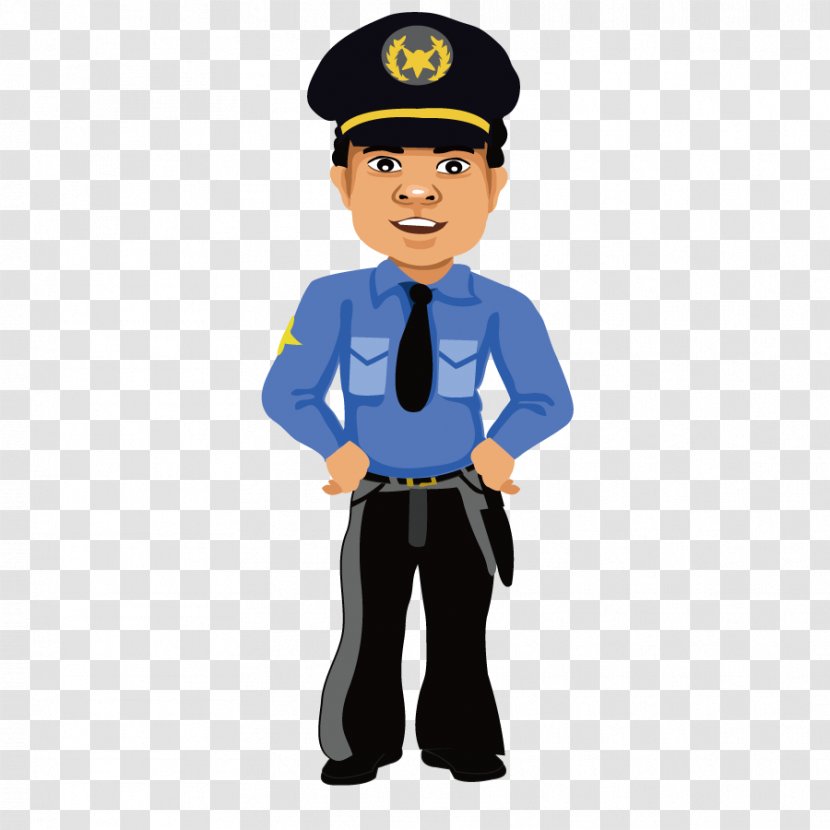 Cartoon Police Officer - Vector People's Transparent PNG