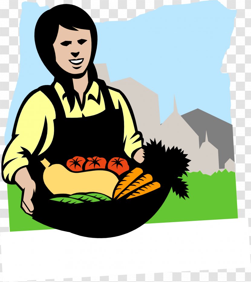 Food Organic Farming Farmer Clip Art - Black Hair - Vegetable Transparent PNG