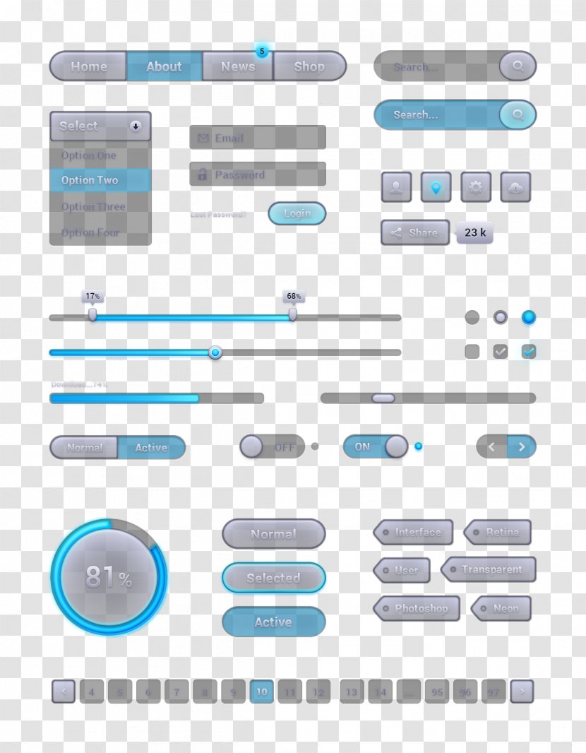 Web Design Commonly Used Button - Multimedia Transparent PNG