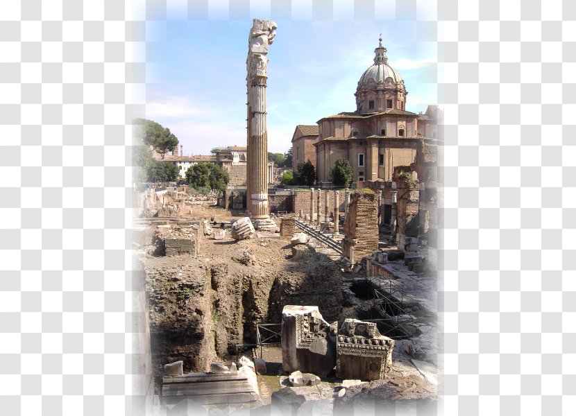 Roman Forum Ruins Archaeological Site Middle Ages Monument - Unesco World Heritage - Colosseo Roma Transparent PNG