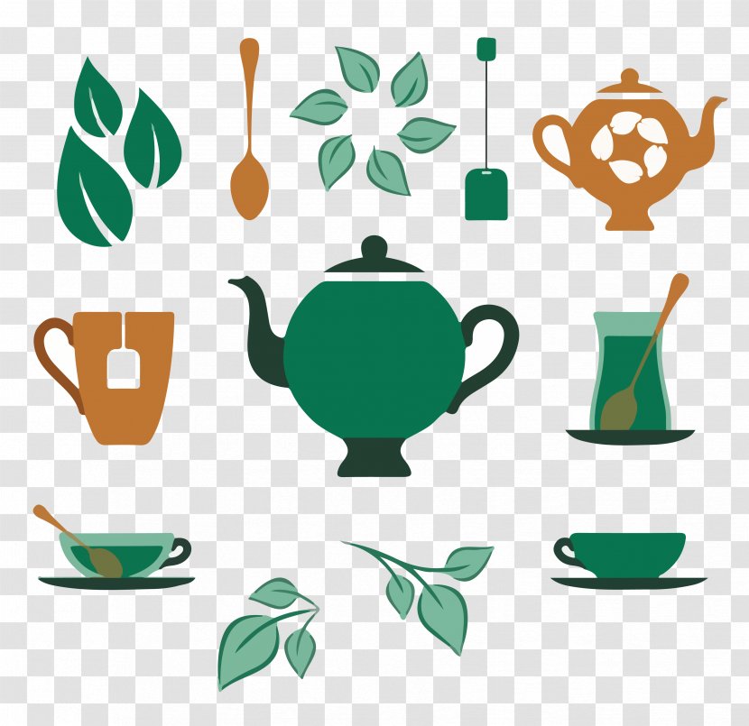 Green Tea Coffee Bubble - Teapot - European Pots ICON Material Transparent PNG