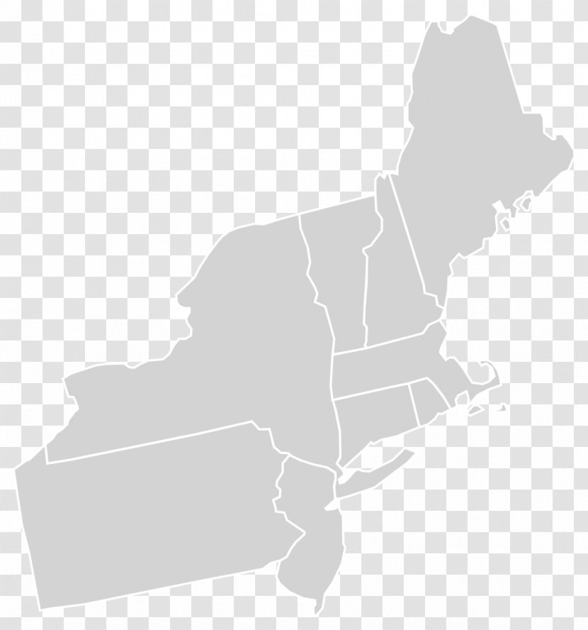 North East New England Region Blank Map - Geography - Northeast Transparent PNG