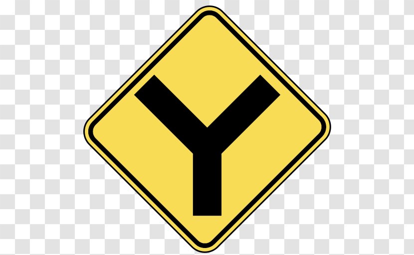 Traffic Sign Warning Three-way Junction - Symbol - Signs Transparent PNG