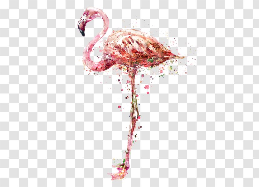 Watercolor Painting Canvas Art - Beak - Flamingo Transparent PNG