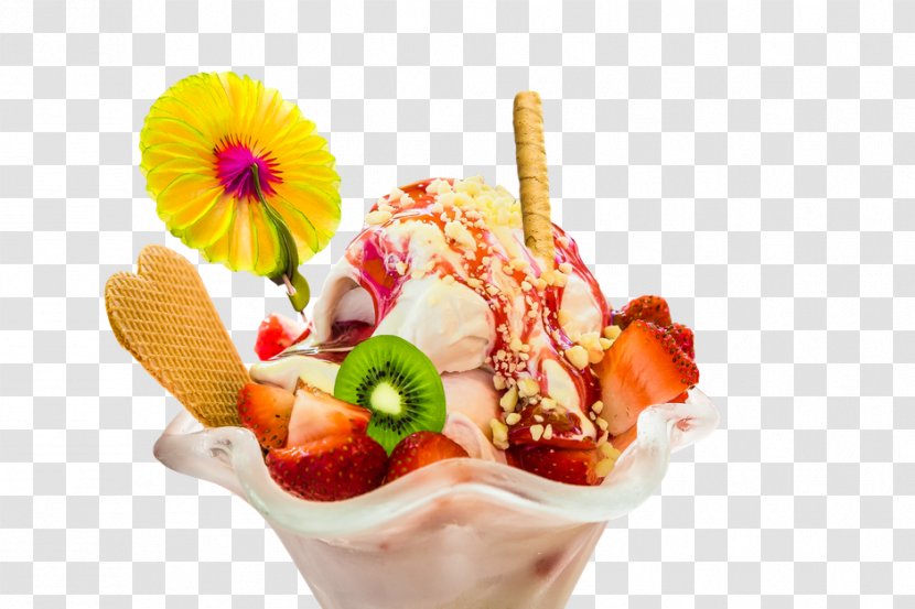 Ice Cream Cones Sundae Waffle - Frozen Yogurt Transparent PNG