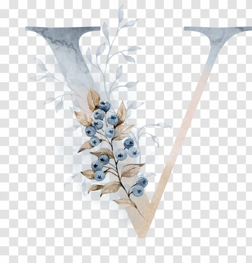 Watercolor Flower Background - Drawing - Twig Delphinium Transparent PNG