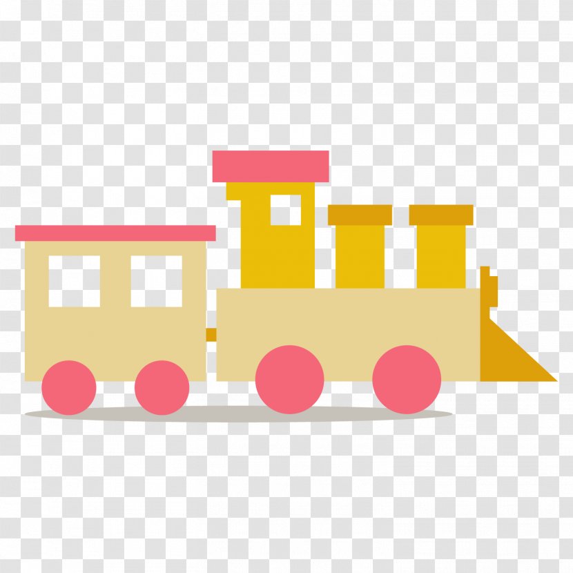 Toy - Yellow - Cartoon Train Material Transparent PNG