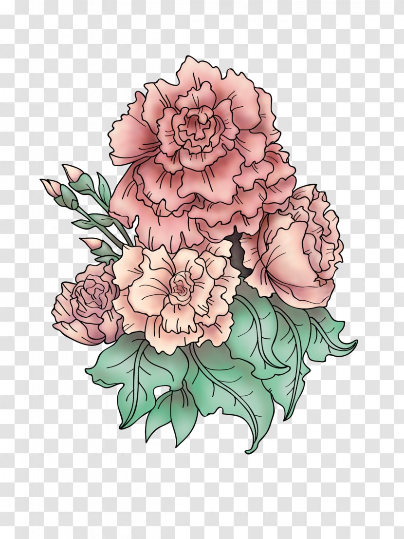 Carnation Tattoo Artist Drawings For Tattoos Design - Peony Transparent PNG