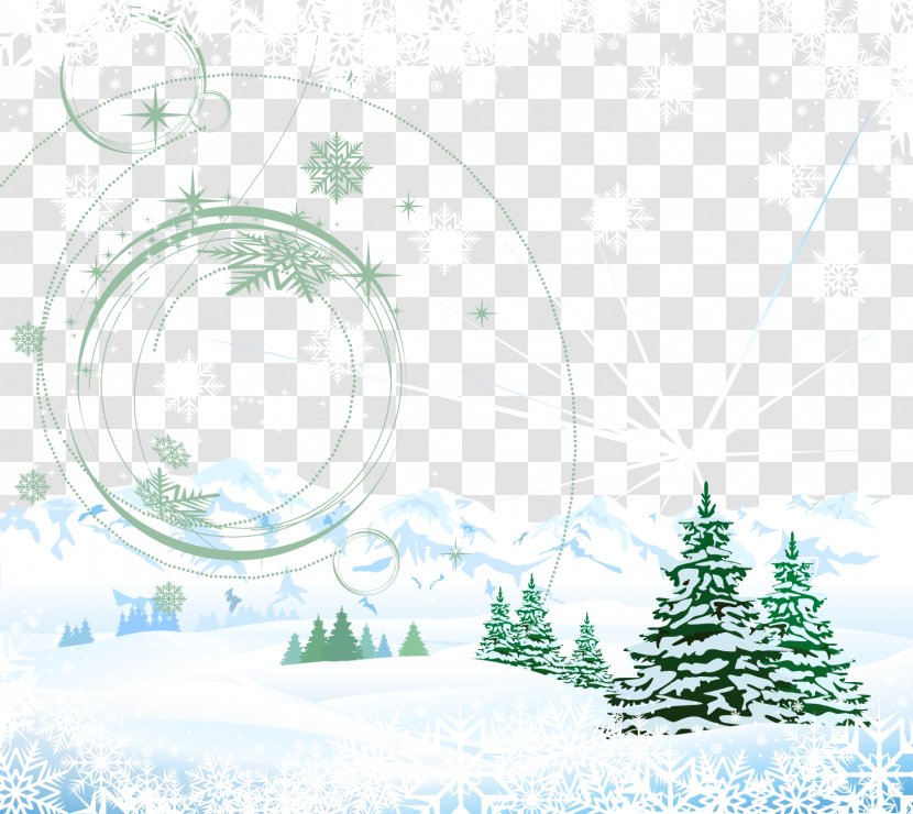 Forest Graphic Design Illustration - Conifer - North Wind Blows Snowflakes Hills Transparent PNG