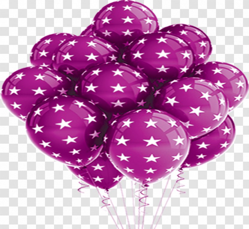 Toy Balloon Red - Purple - With A Star Transparent PNG