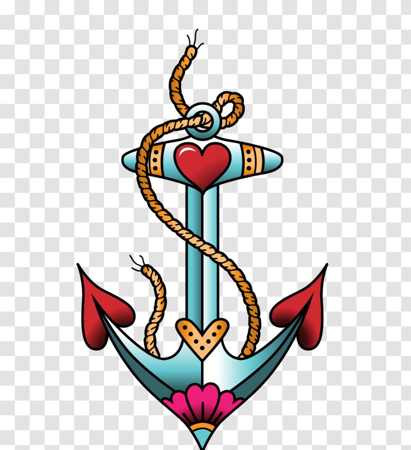 Old School (tattoo) Anchor Vector Graphics Image - Cartoon Transparent PNG