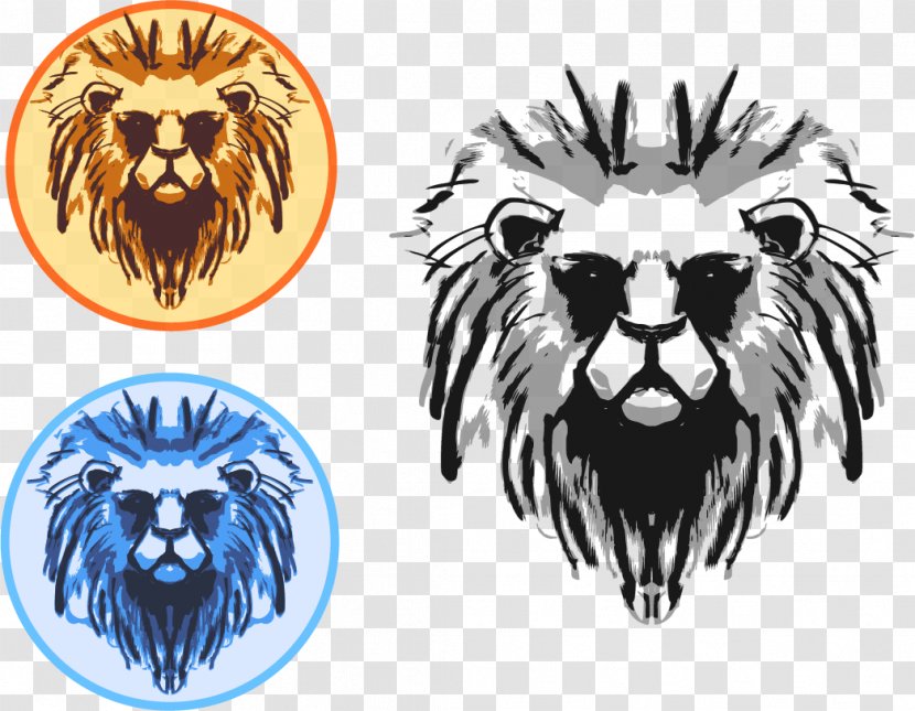 Lion's Head Logo - Drawing - Lionhead Vector Transparent PNG