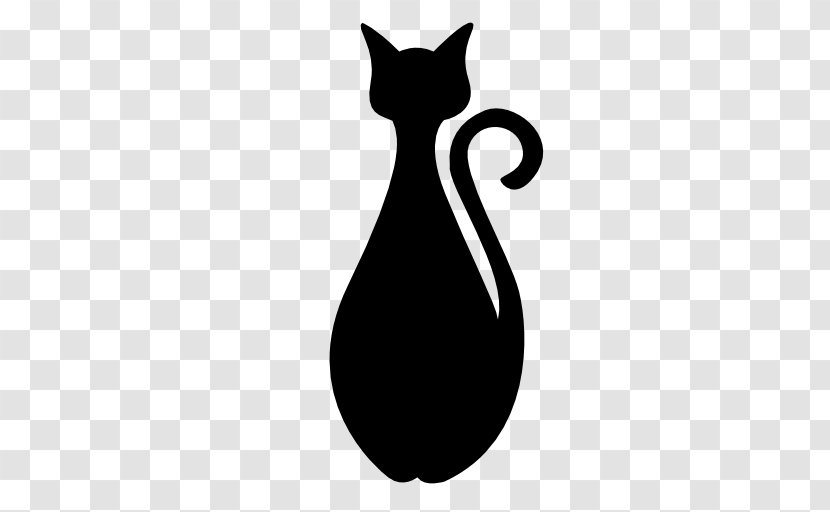 Black Cat Silhouette Drawing - Stencil Transparent PNG