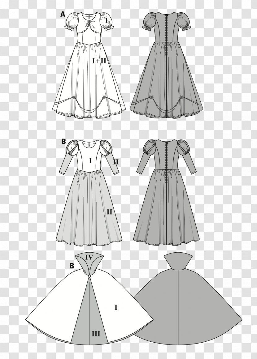 Burda Style Gown Dress Costume Pattern - Trunk Transparent PNG
