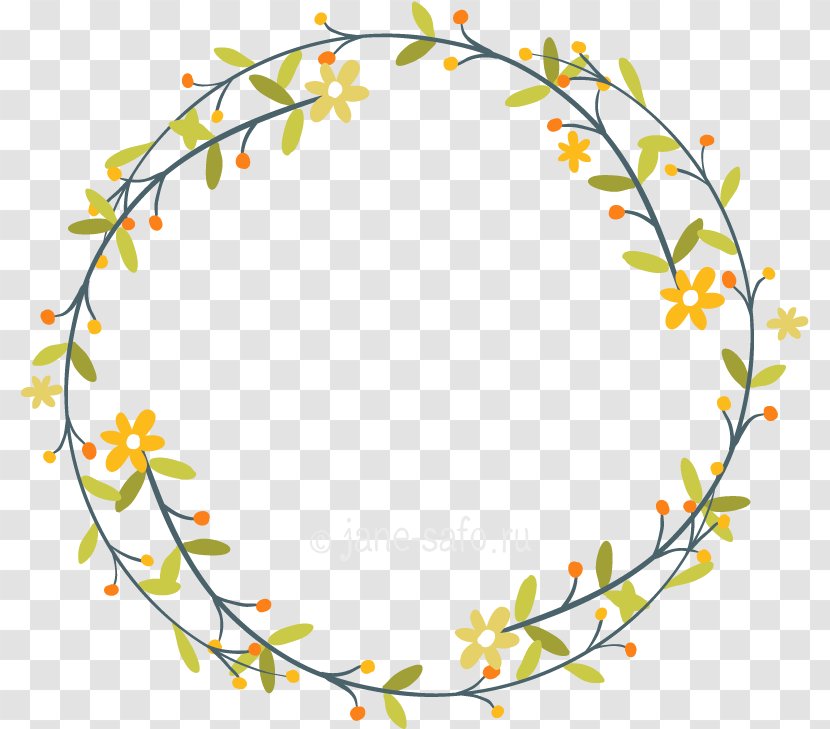 Circle Leaf - Flower - Twig Plant Transparent PNG