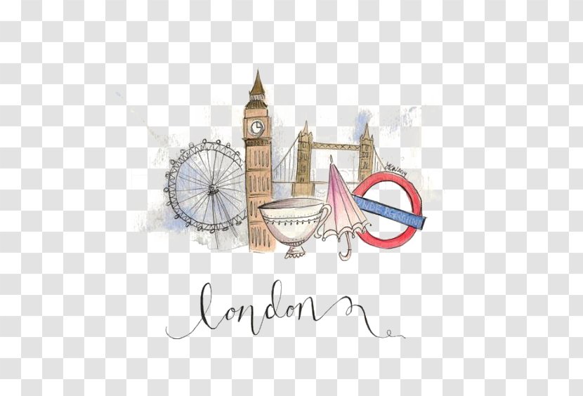 London Fashion Illustration Illustrator Etsy - Flag Painted Transparent PNG