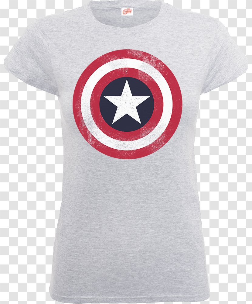 Captain America T-shirt Marvel Comics S.H.I.E.L.D. - White - Grey Shield Transparent PNG