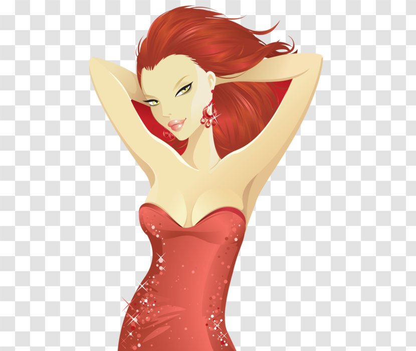 Drawing Cartoon Red Hair - Watercolor - 性感 Transparent PNG