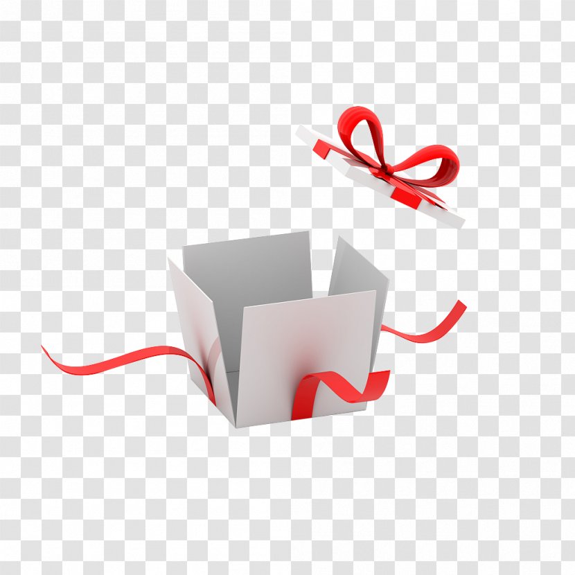 Christmas Gift Box - Red - White Transparent PNG