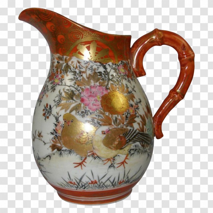 Jug Pottery Ceramic Pitcher Kutani Ware - Capodimonte Porcelain - Hand Painted Japanese Bento Transparent PNG