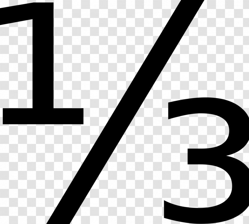 Symbol Fraction 1/3 Number - Black And White - 21 Transparent PNG