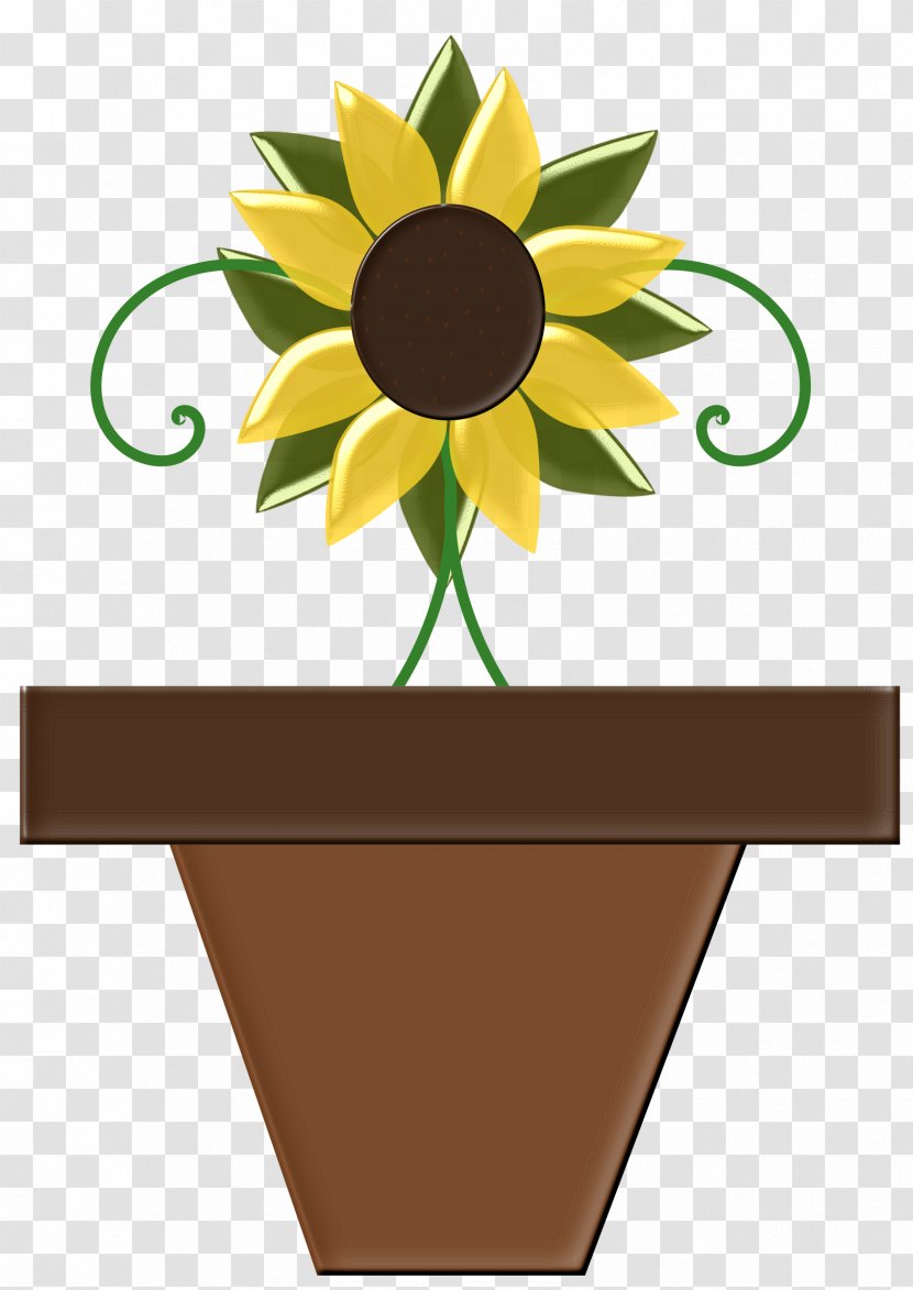 Common Sunflower Cut Flowers Clip Art - Flowerpot - Sunflowers Transparent PNG