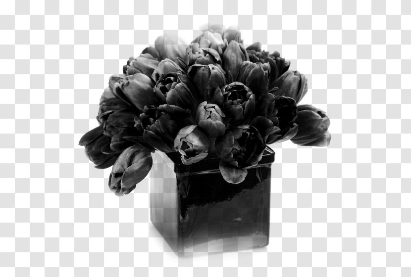 Cut Flowers Floral Design Flower Bouquet Artificial - Blackandwhite - Rose Transparent PNG