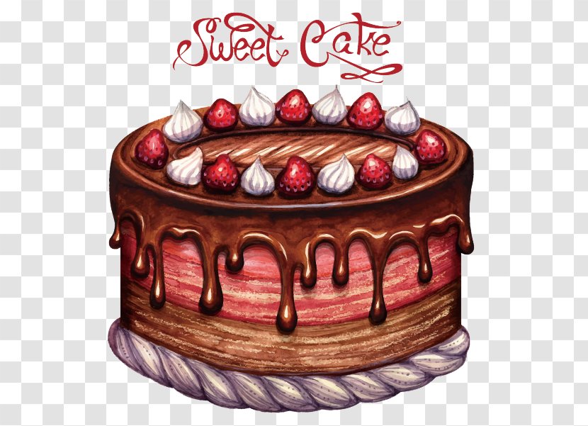 Cupcake Chocolate Cake Wedding Drawing - Torte - Vector Cartoon Transparent PNG