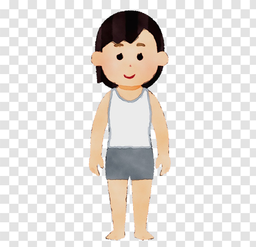 Cartoon Standing Cheek Child Black Hair Transparent PNG