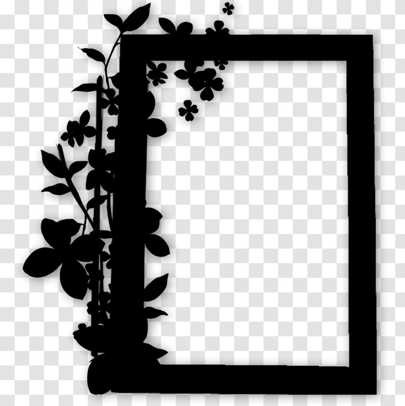 Picture Frames Silhouette Flower Font Image - Blackandwhite Transparent PNG