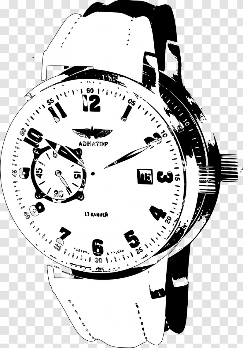 Watch Clock Clip Art - White Transparent PNG