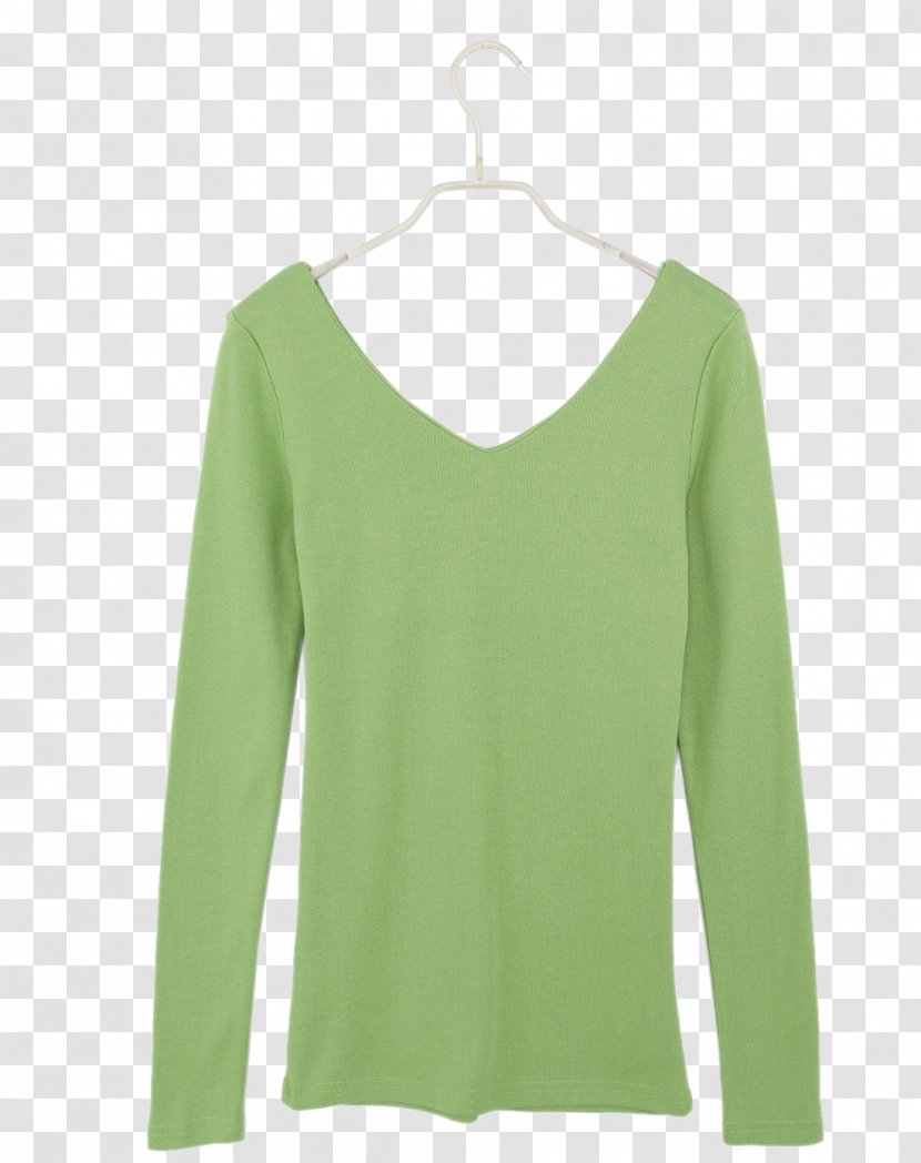 Long-sleeved T-shirt Clothing Shorts - A Light Green On Hanger Transparent PNG