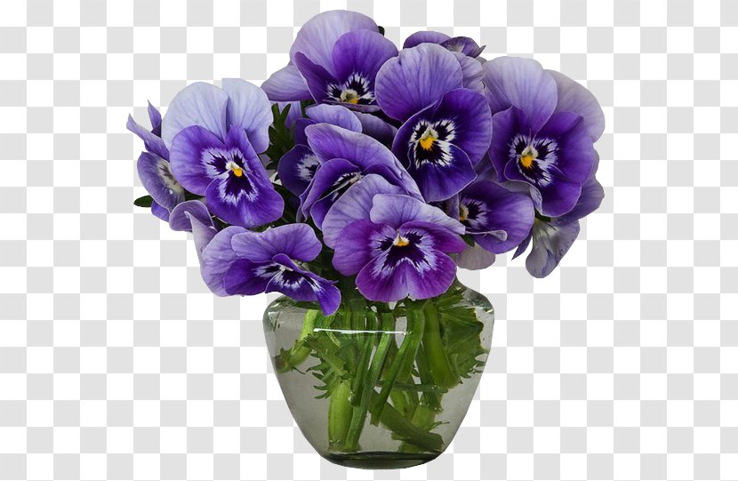 Violet Vase Clip Art Pansy Image - Flower Transparent PNG