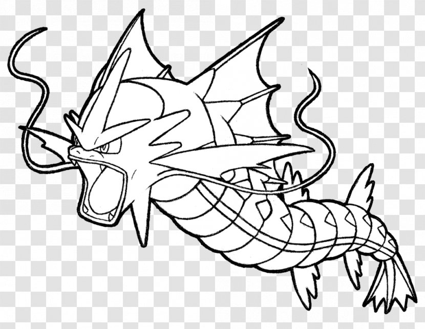 Gyarados Drawing Pikachu Coloring Book Pokémon - Kleurplaat Transparent PNG