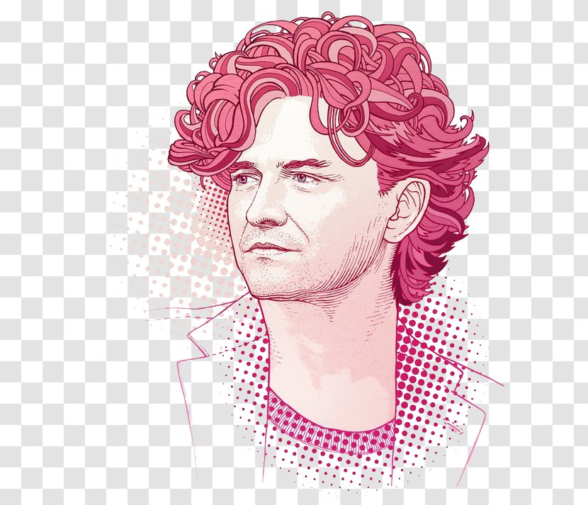 Portrait Photography Illustration - Face - Rose Red Wave Point Hair Uncle Transparent PNG