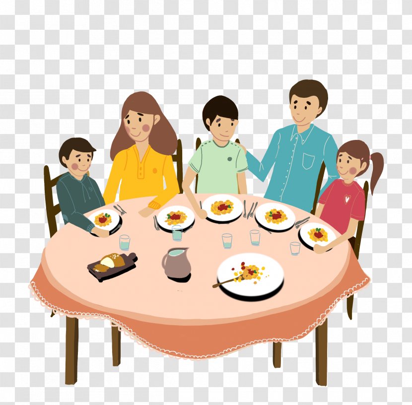Drawing Of Family - Eating - Conversation Pictures Transparent PNG