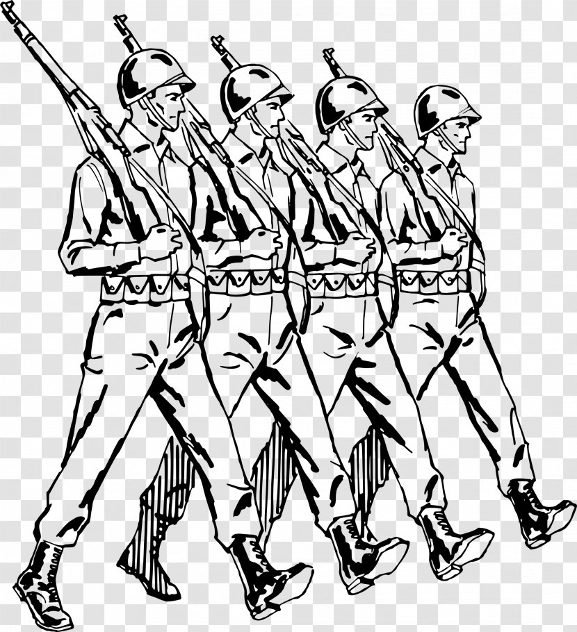 Marching Soldier Army Clip Art - Artwork - Rank-and-file Soldiers Transparent PNG