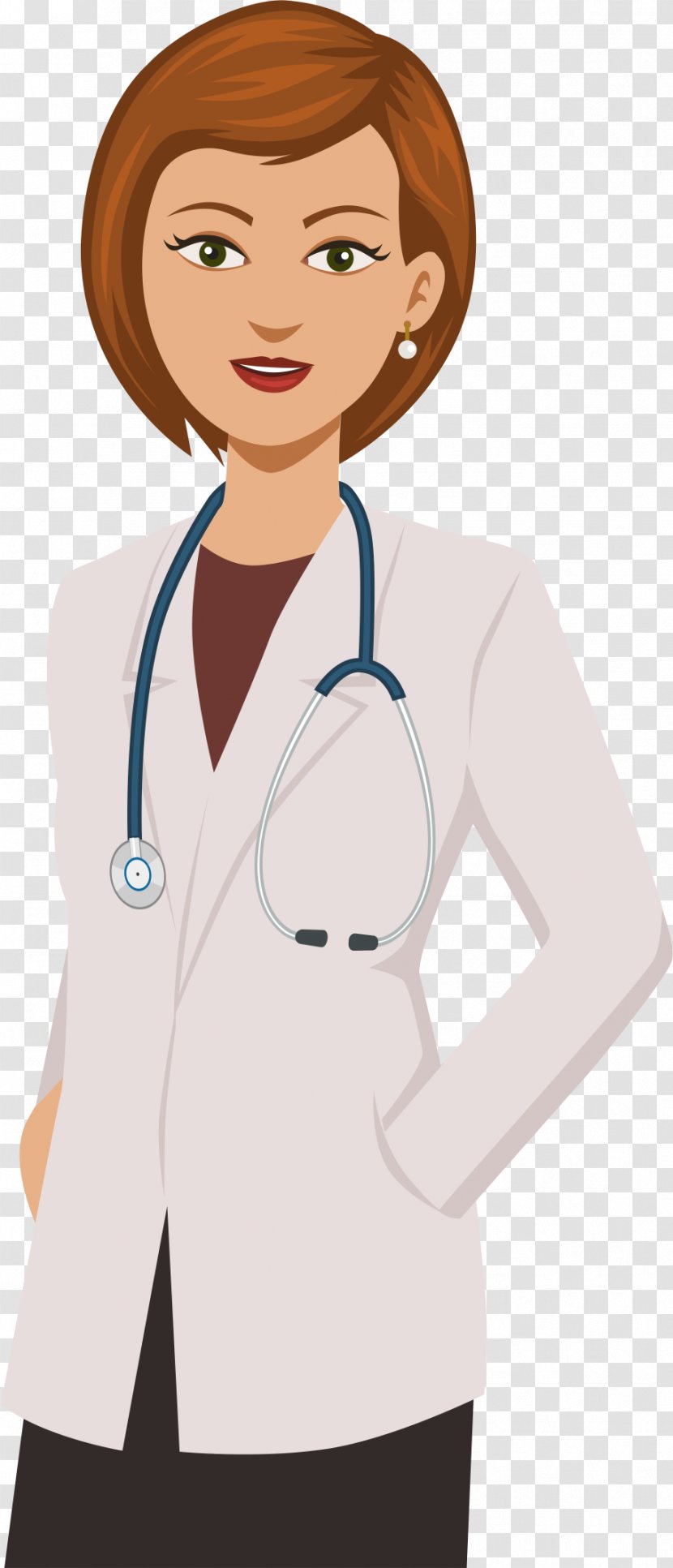 Physician Cartoon Drawing Female - Watercolor - Doctor Transparent PNG