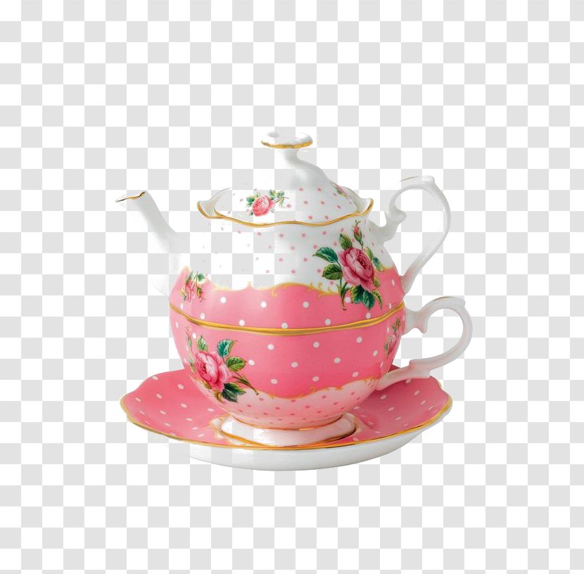 Tea Set Bone China Teapot Pink - Silhouette - Afternoon Transparent PNG