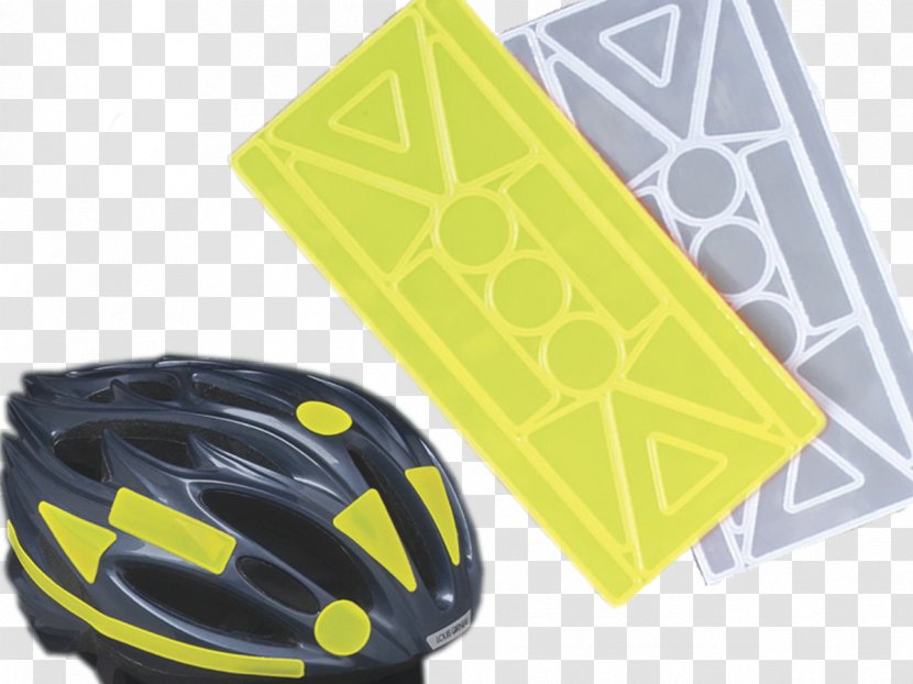 Helmet Plastic - Yellow - Reflective Hoops Transparent PNG