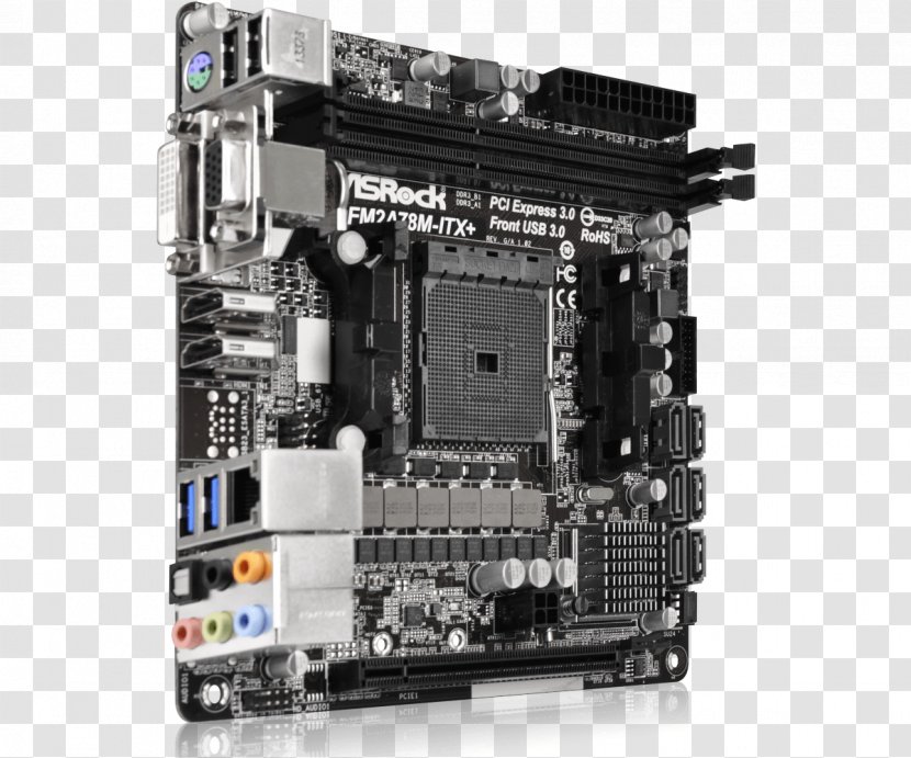 Motherboard Computer Hardware Mini-ITX ASRock FM2A88X-ITX+ CPU Socket - Programmer Transparent PNG